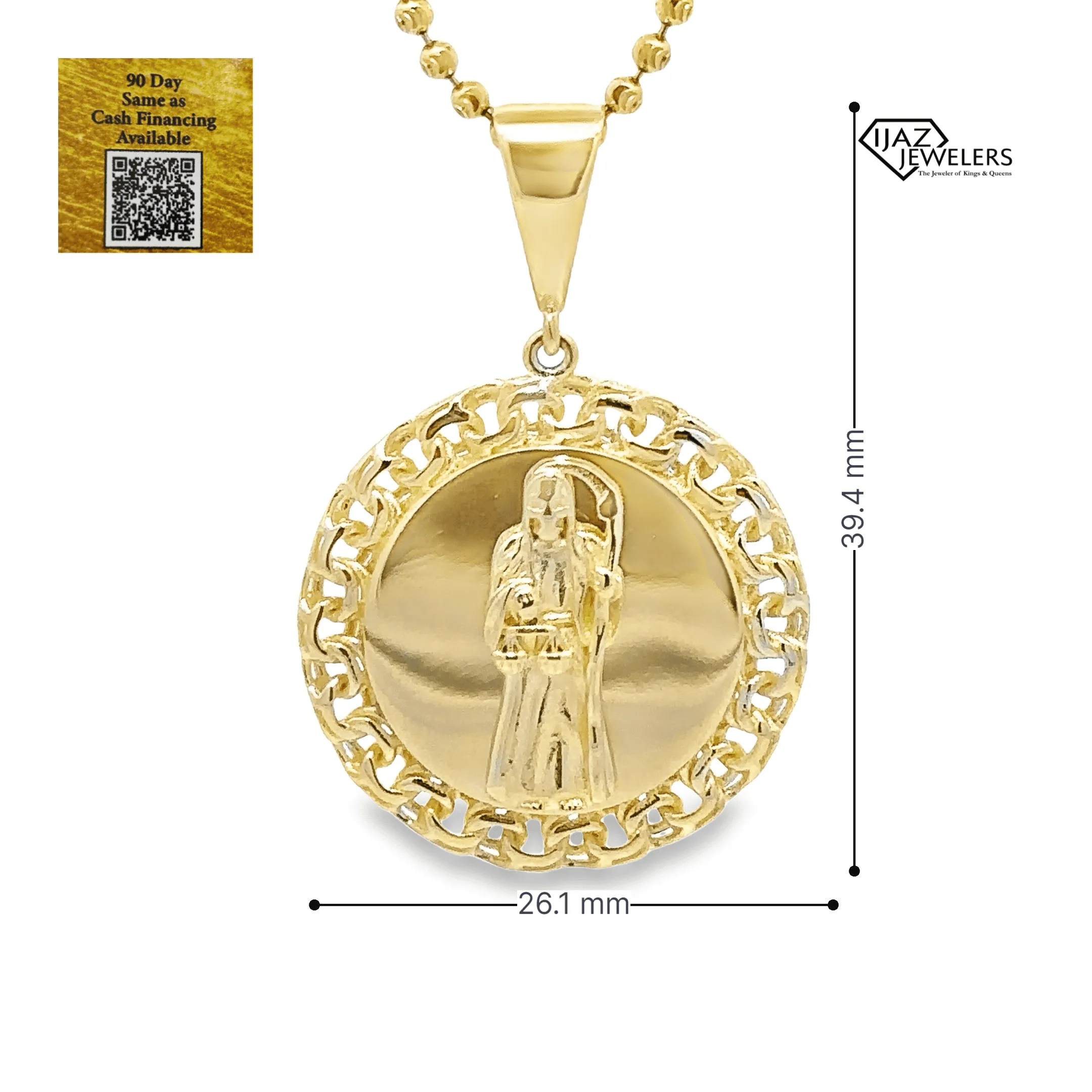 10K Gold Santa Muerte Charm