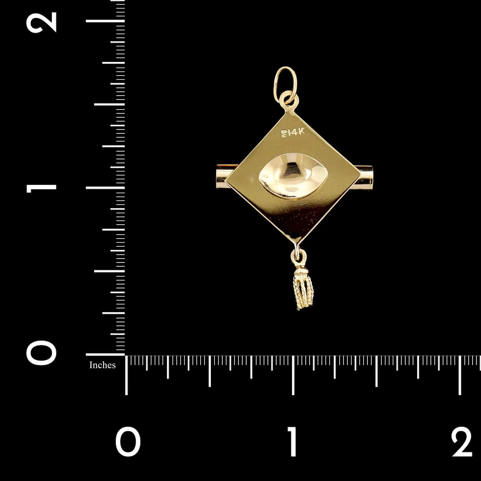 14K Yellow Gold Estate Graduation Cap Charm