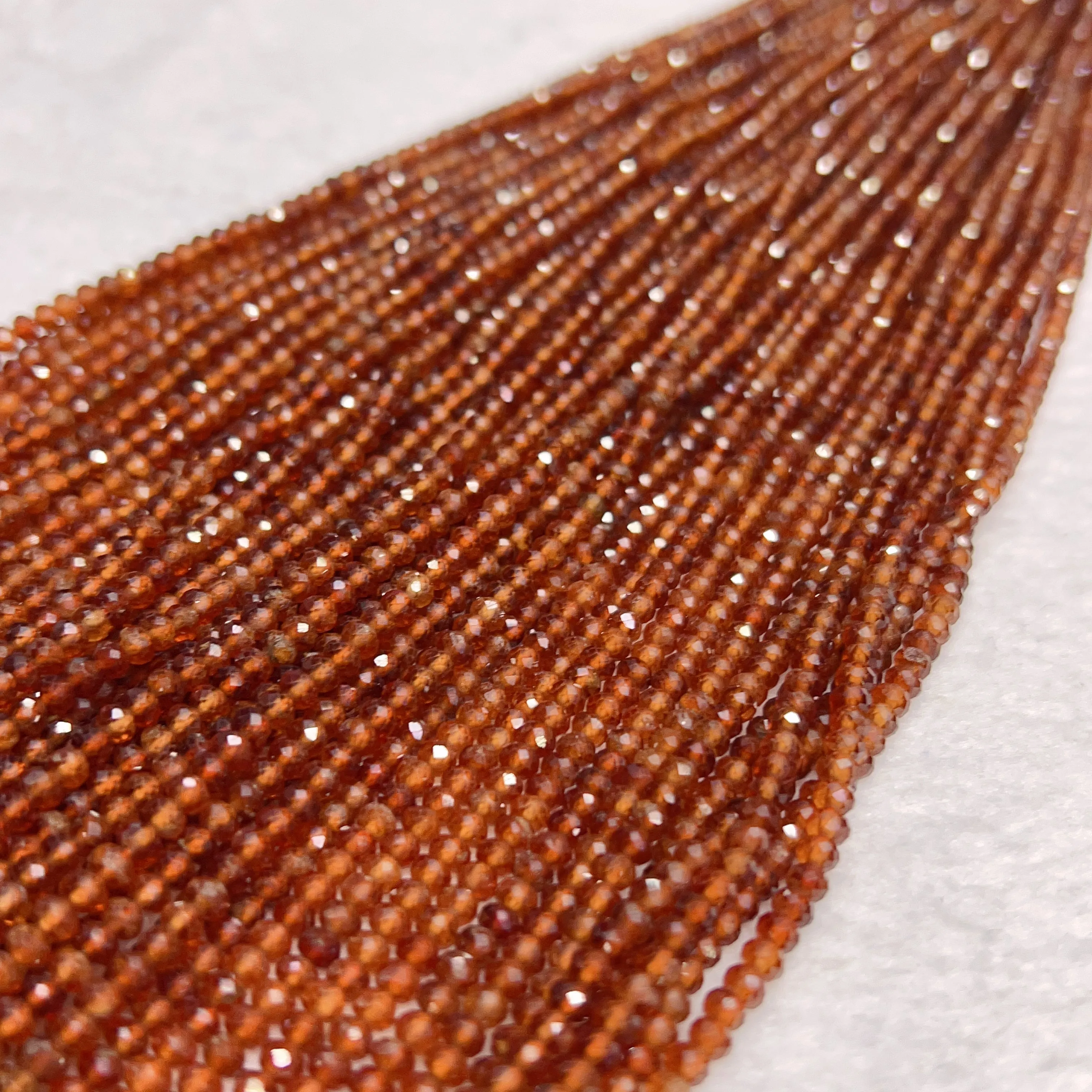 3x4mm Natural Spessartine Orange Garnet Faceted Rondelle Bead Strands for DIY Jewelry Project