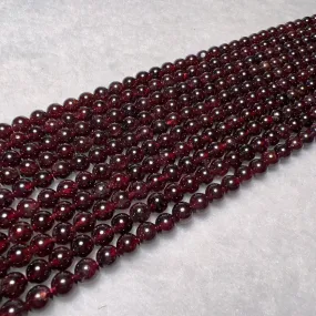 5.5mm Natural Almandine Red Garnet Round Bead Strands for DIY Jewelry Project