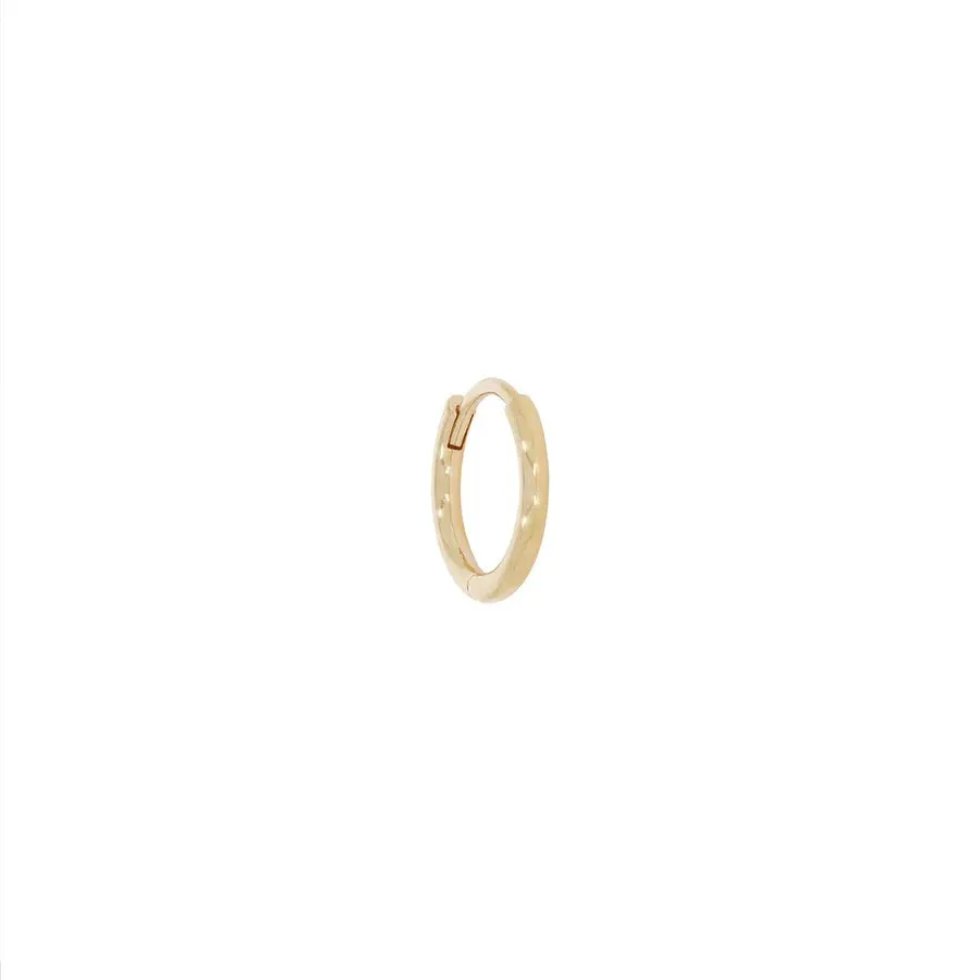 9K Gold Click Hoop with Princess-Cut Emerald Chain Drop