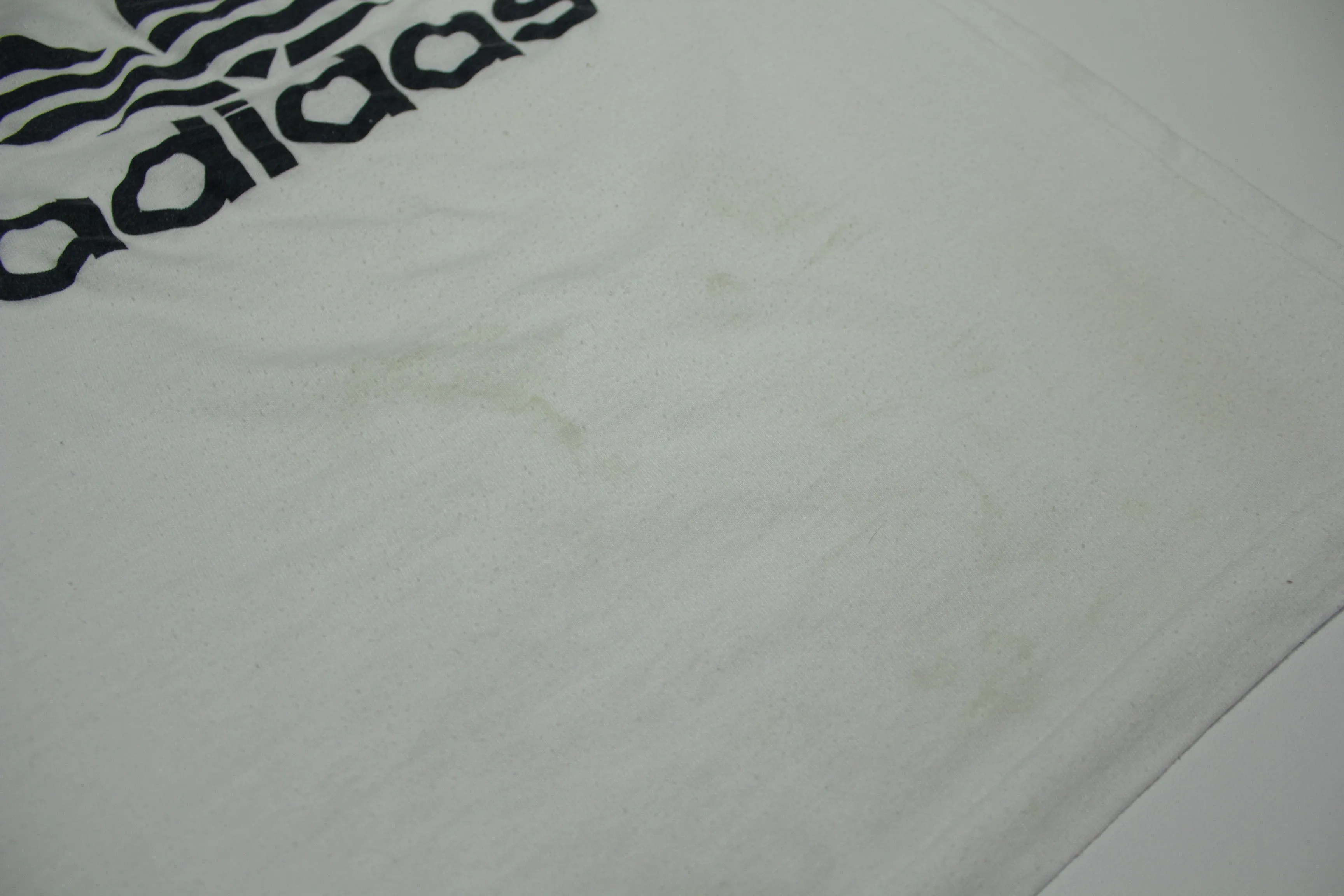 Adidas Vintage 80's Made In USA White Trefoil Logo Stained T-Shirt