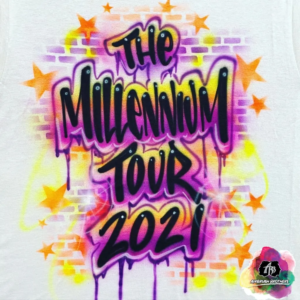 Airbrush Millenium Tour With Stars Shirt Design