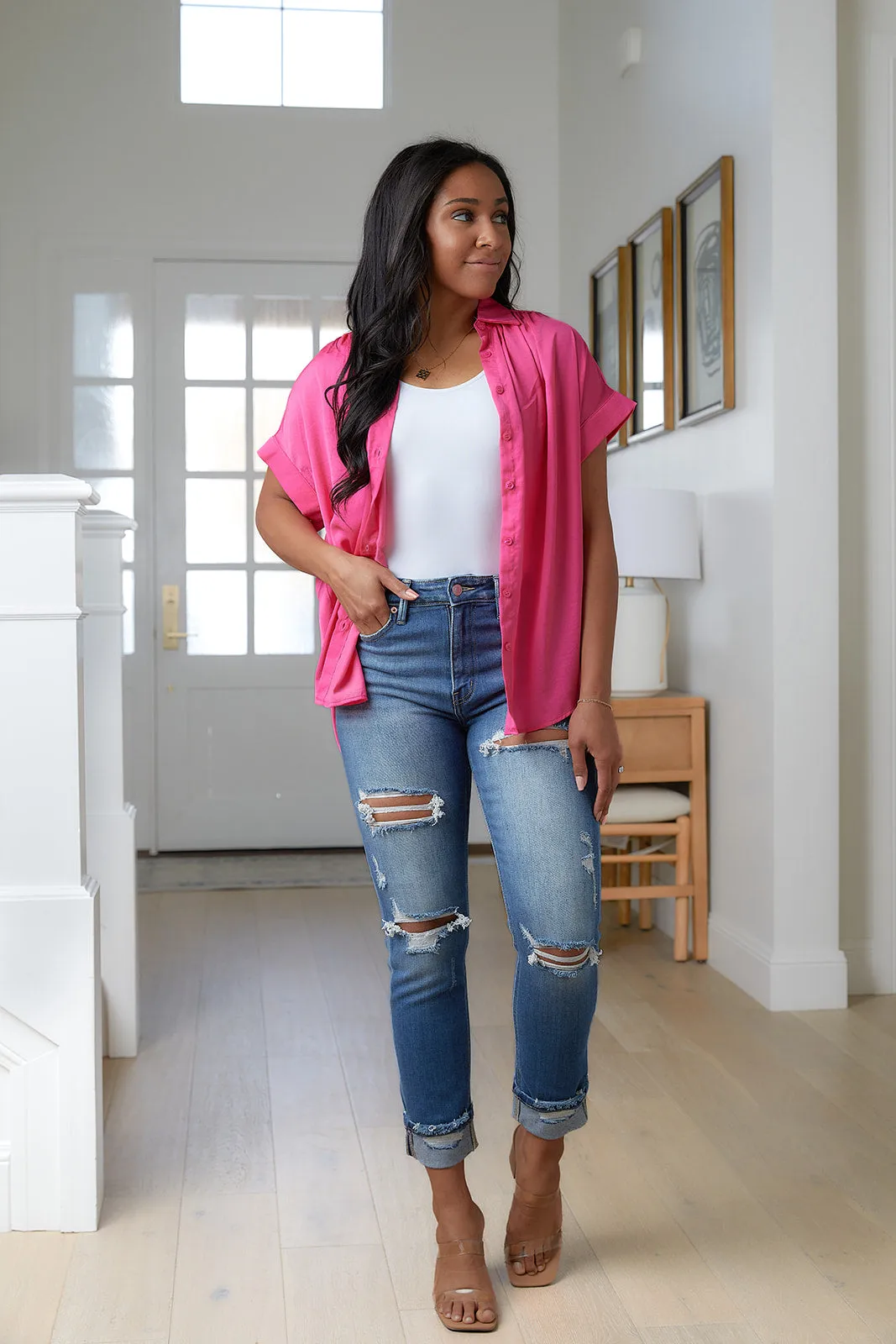 Belinda High Rise Distressed Straight Jeans-- Use the code SPRINGJB for 20% off!