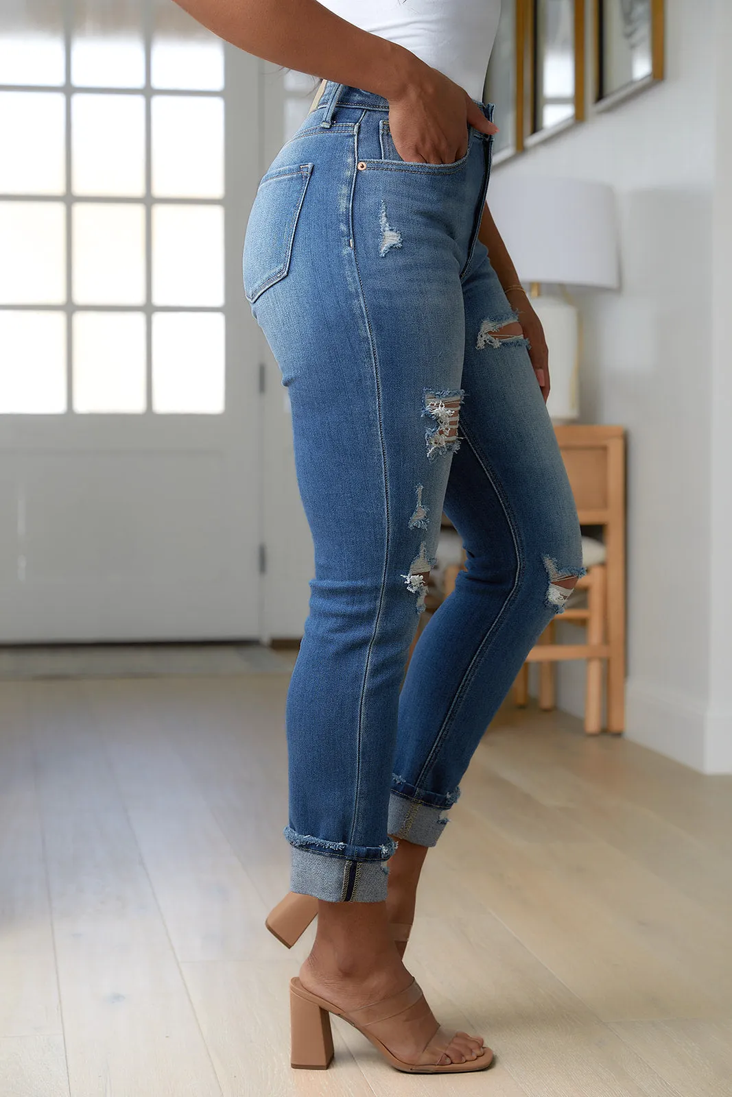 Belinda High Rise Distressed Straight Jeans-- Use the code SPRINGJB for 20% off!