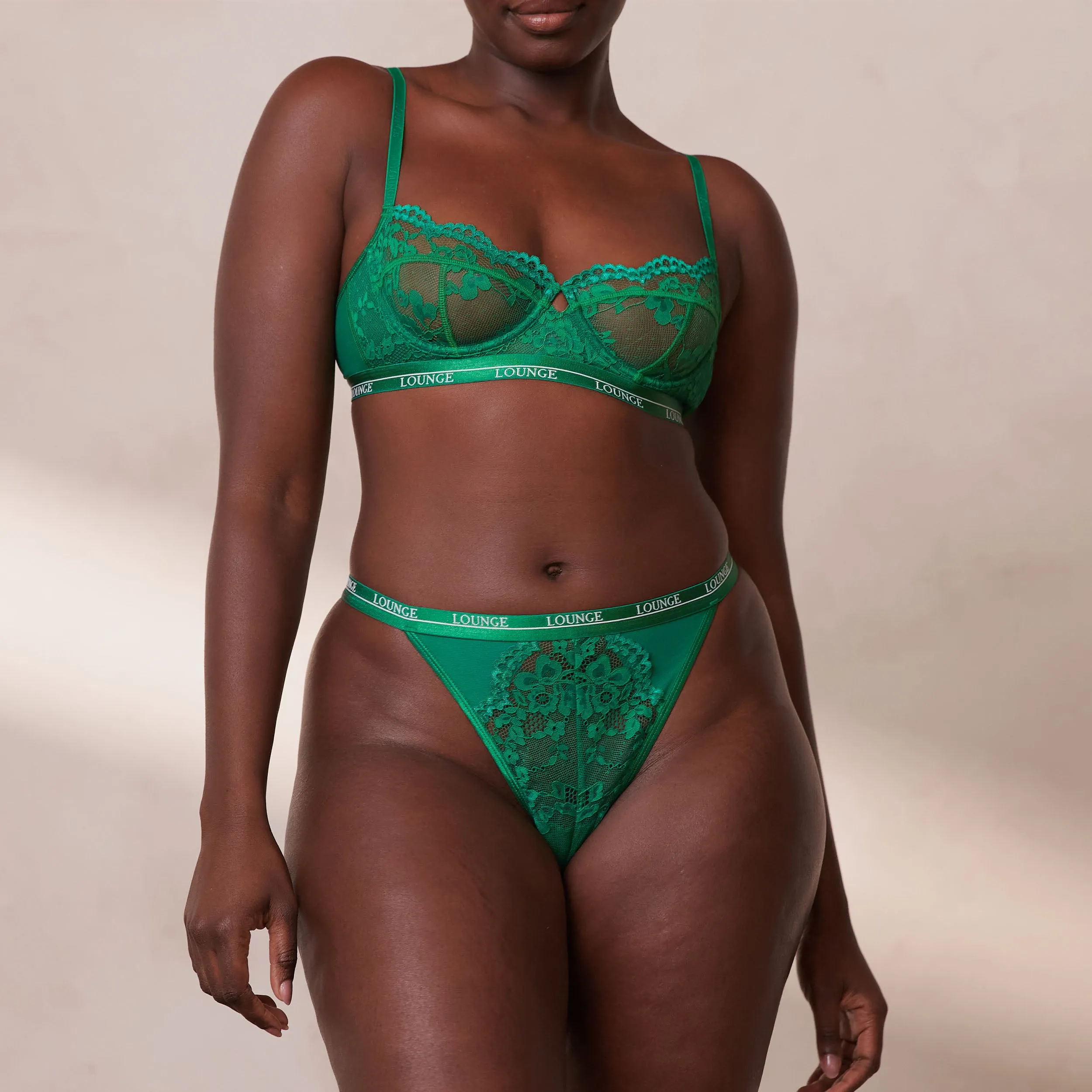 Blossom Balcony Bra  - Emerald