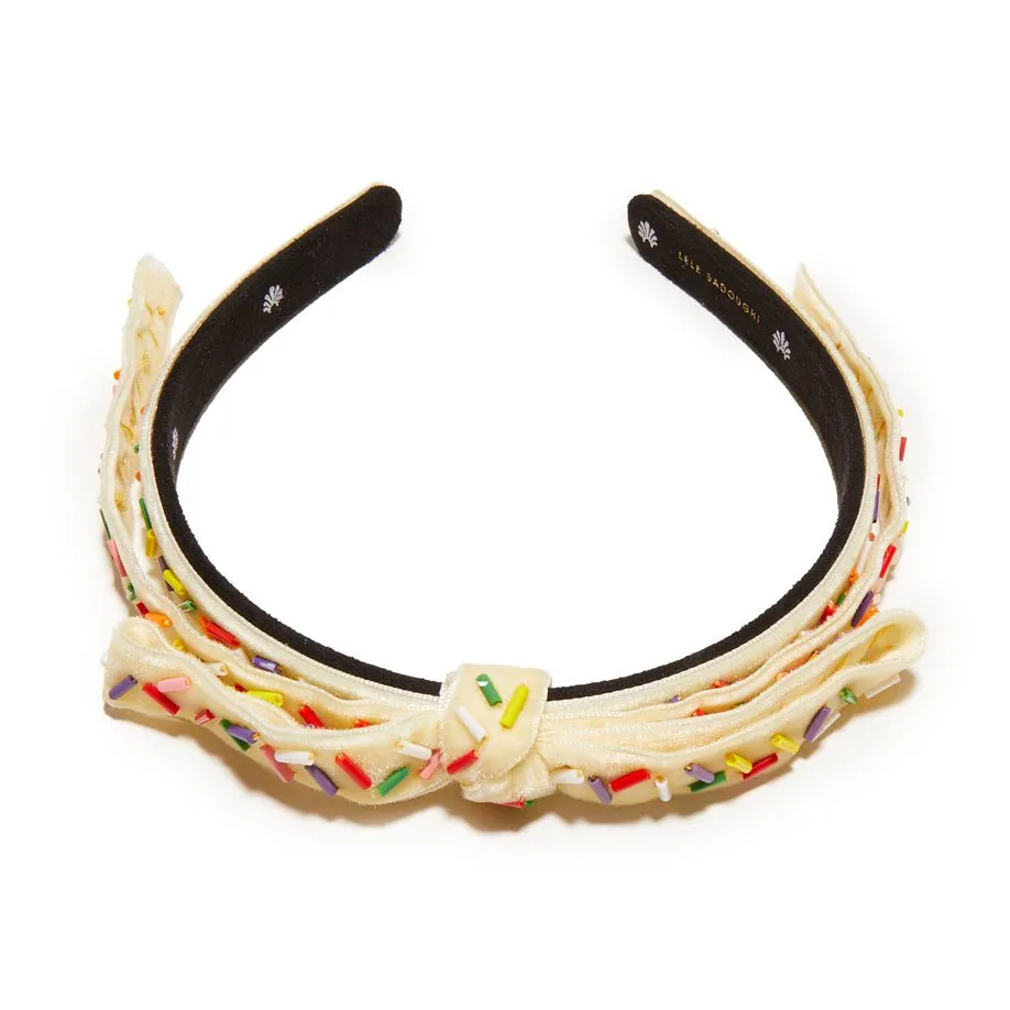 BUTTERCREAM EMBELLISHED BARDOT SLIM RIBBON HEADBAND