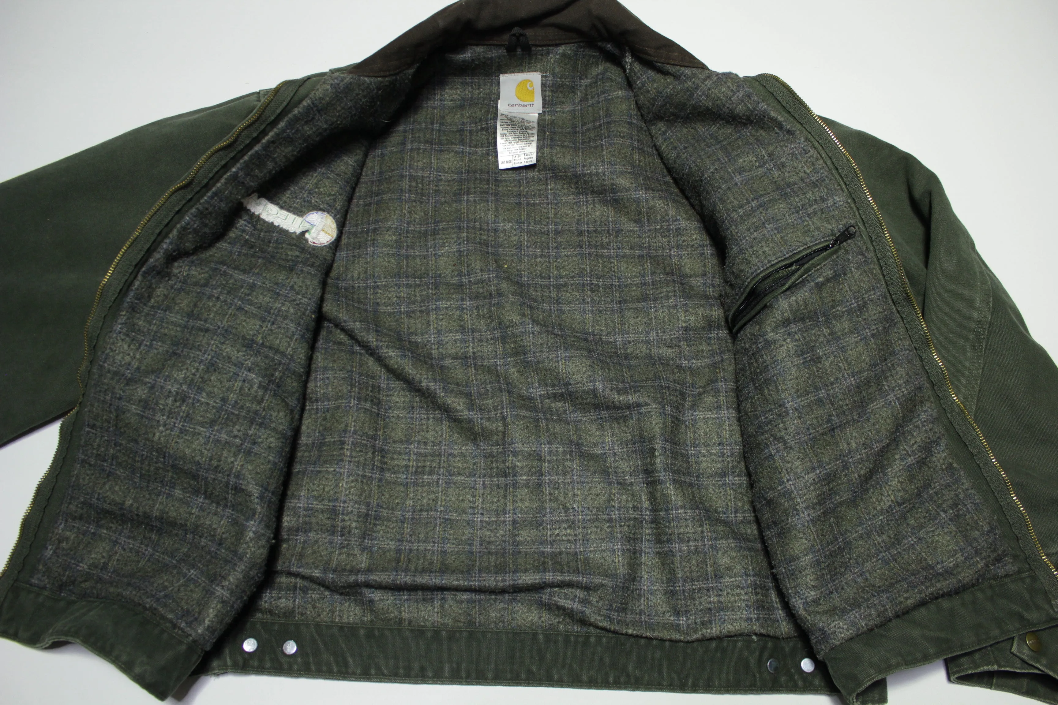 Carhartt J97 Blanket Dark Green MOS Detroit Blanked Lined Work Jacket