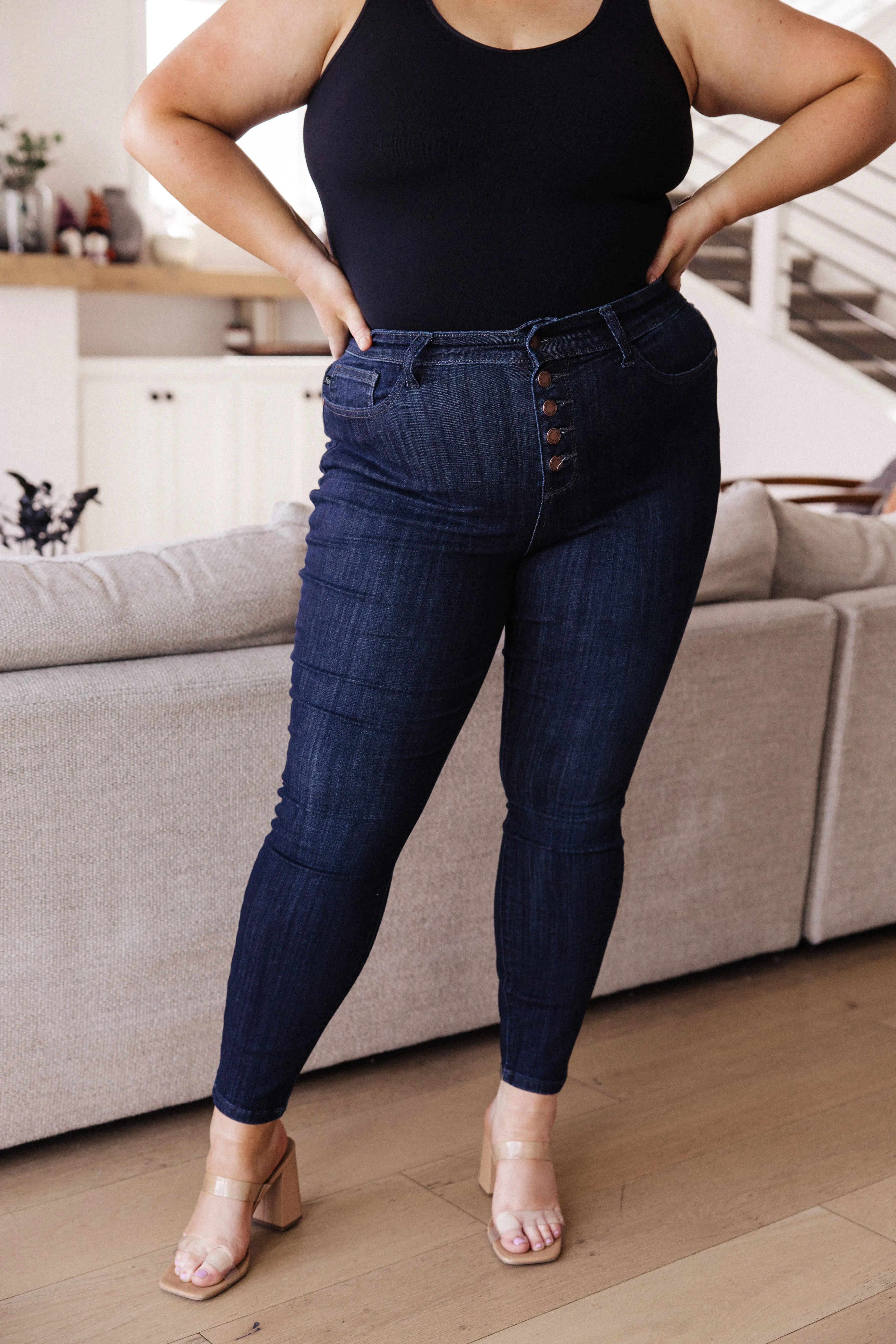 Celecia High Waist Hand Sanded Resin Skinny Jeans-- Use the code SPRINGJB for 20% off!