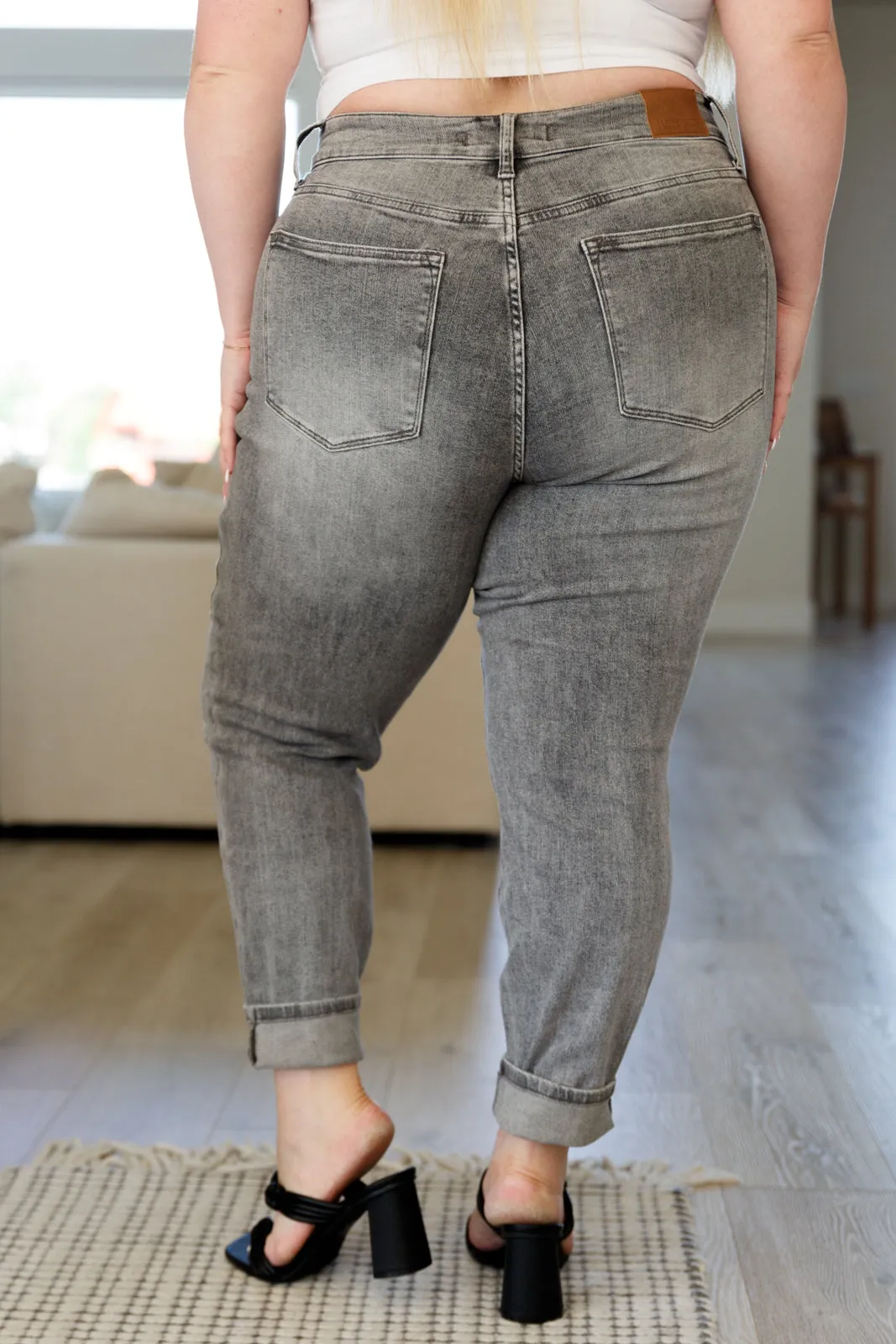 Charlotte High Rise Stone Wash Slim Jeans in Gray-- Use the code SPRINGJB for 20% off!