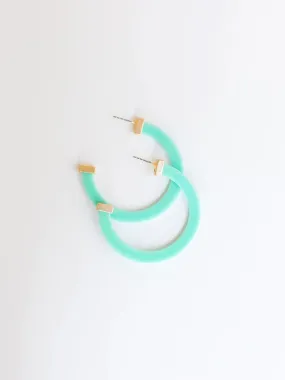 Classic Acrylic Large Hoops in Teal