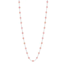 Classic Gigi Blush necklace, White Gold, 16.5"