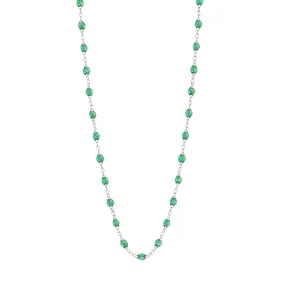 Classic Gigi Mint Necklace, White Gold, 16.5"