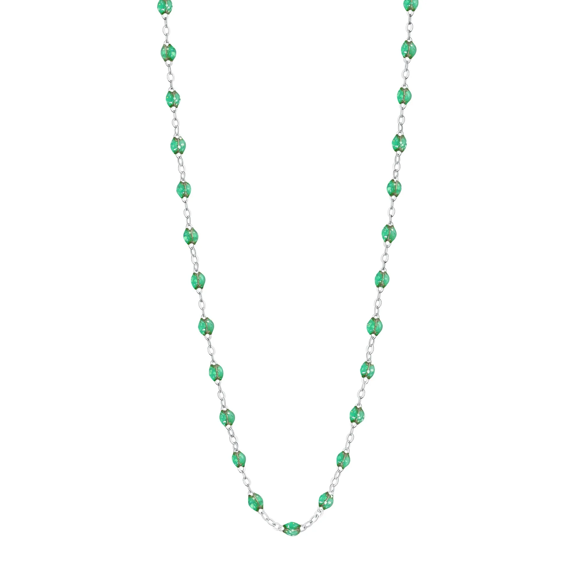 Classic Gigi Mint Necklace, White Gold, 16.5"