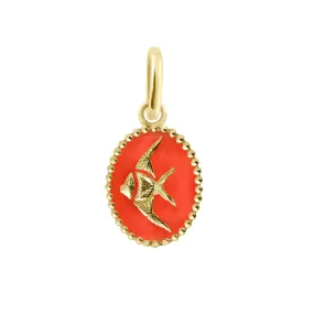 Coral Angelfish Pendant, Yellow Gold