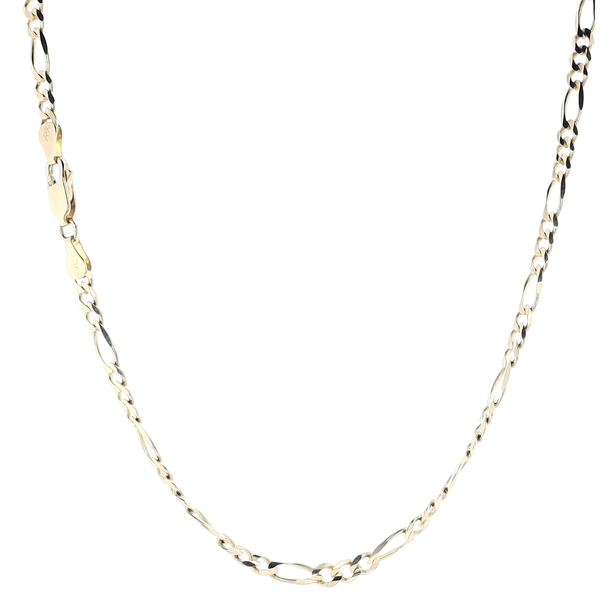 Estate 14k Yellow Gold Necklace Figaro Chain Necklace 18