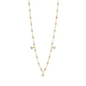 Gigi Supreme Classic 3 Diamond Necklace, Opal, Yellow Gold, 17.7"