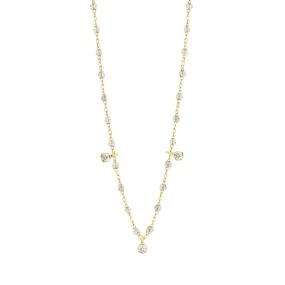 Gigi Supreme Classic 3 Diamond Necklace, Sparkle, Yellow Gold, 17.7"