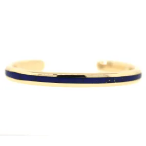 Gold Cuff Bracelet with Lapis Inlay