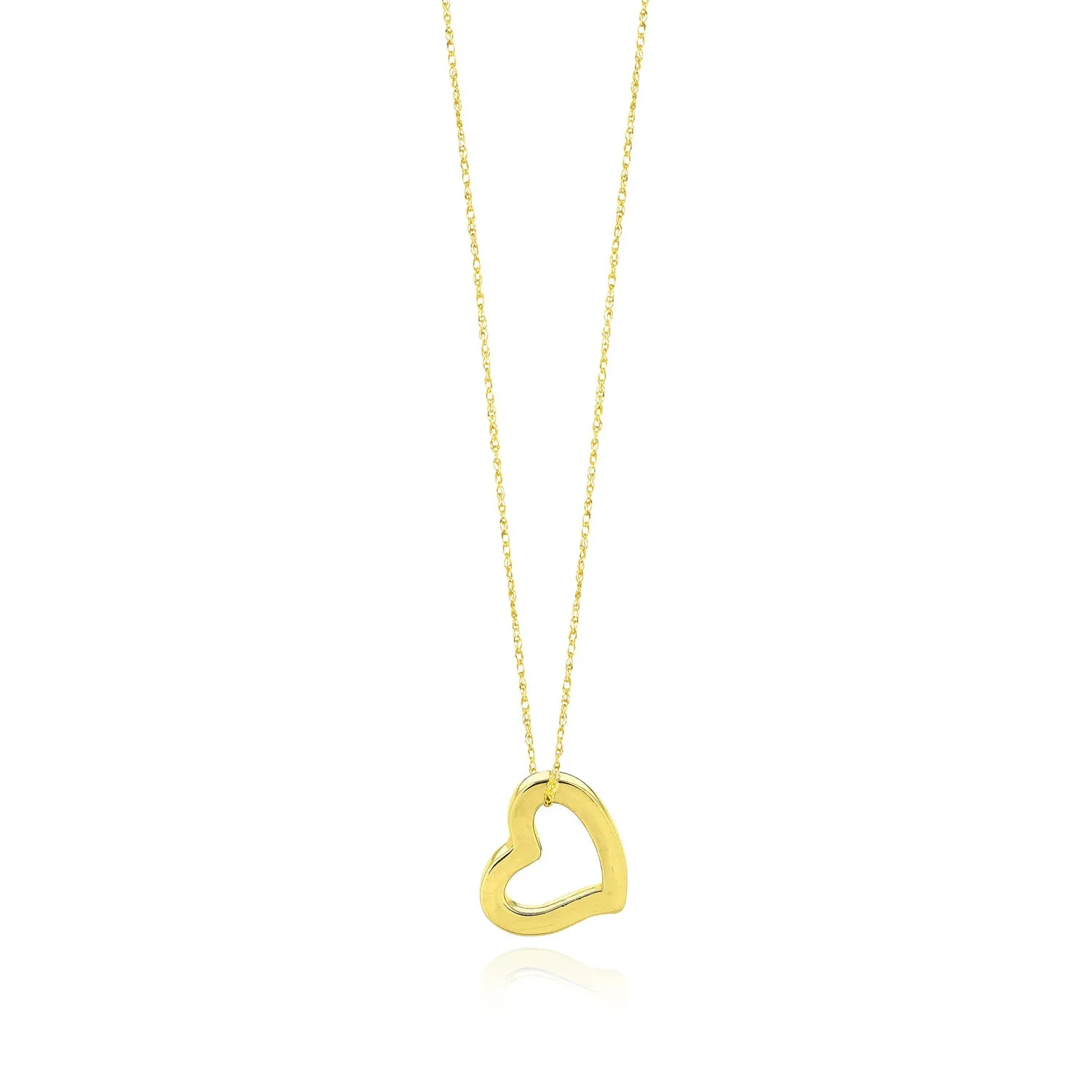 Gold Open Heart Necklace