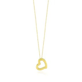 Gold Open Heart Necklace