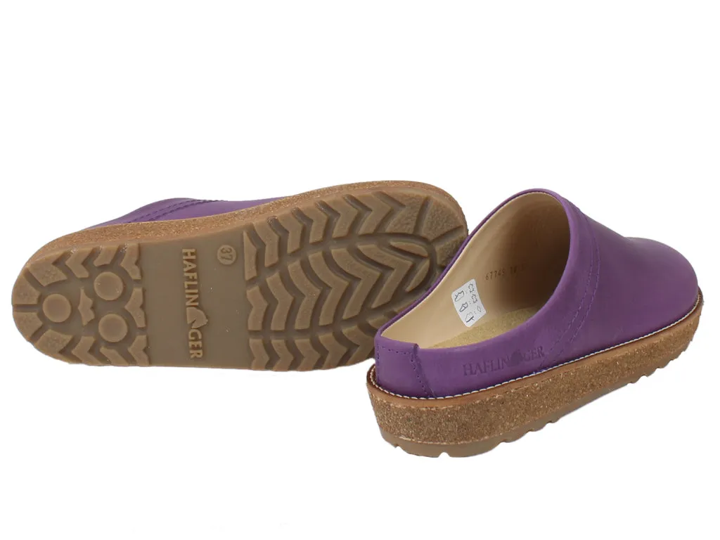 Haflinger Leather Clogs Travel Violet