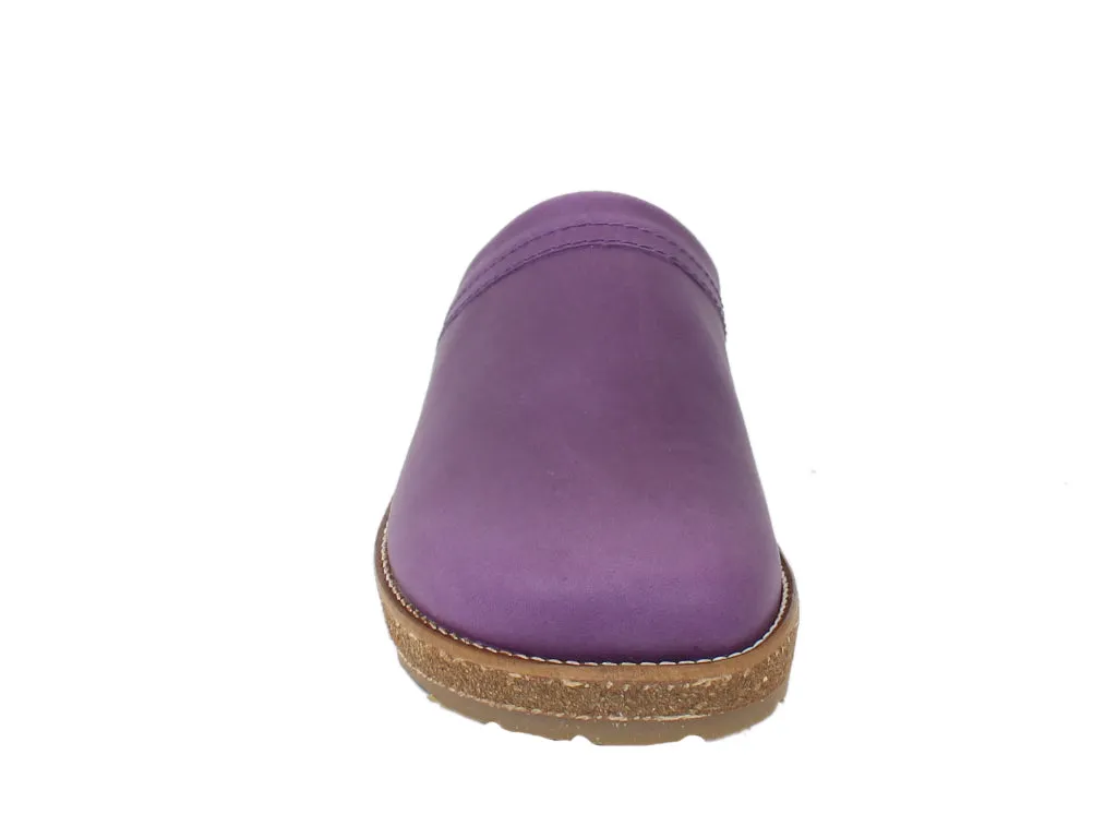 Haflinger Leather Clogs Travel Violet