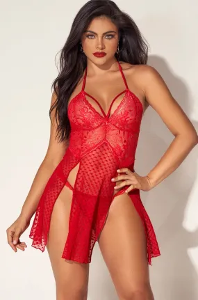 Halter Babydoll with Side Slits