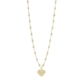 In Love Diamond Necklace, Opal, Yellow Gold, 16.5"