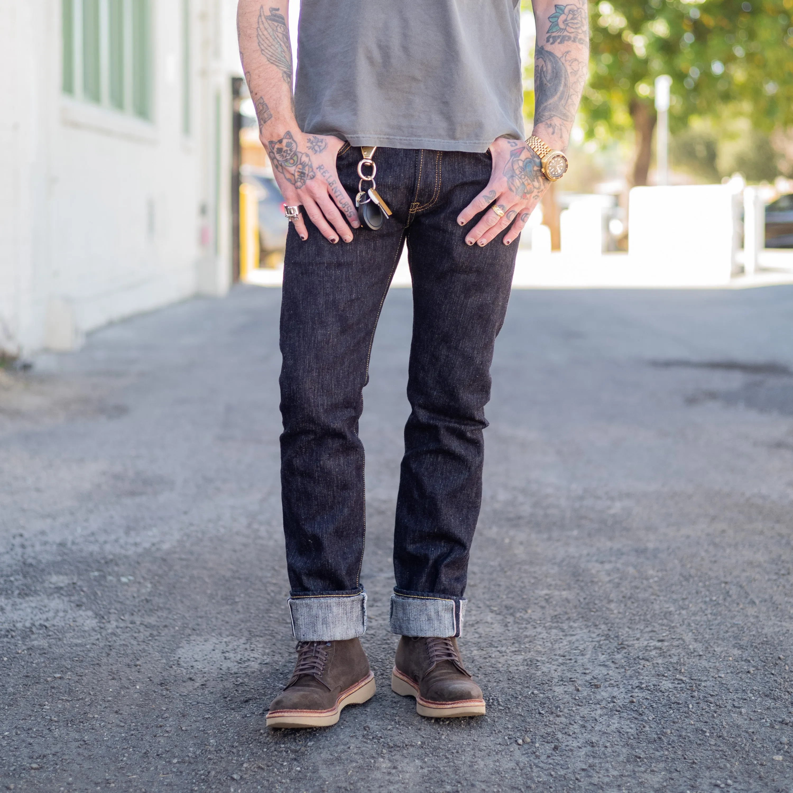 Iron Heart IH-777S-SLB 16oz Slubby Selvedge Denim Slim Tapered Jeans Indigo FINAL SALE