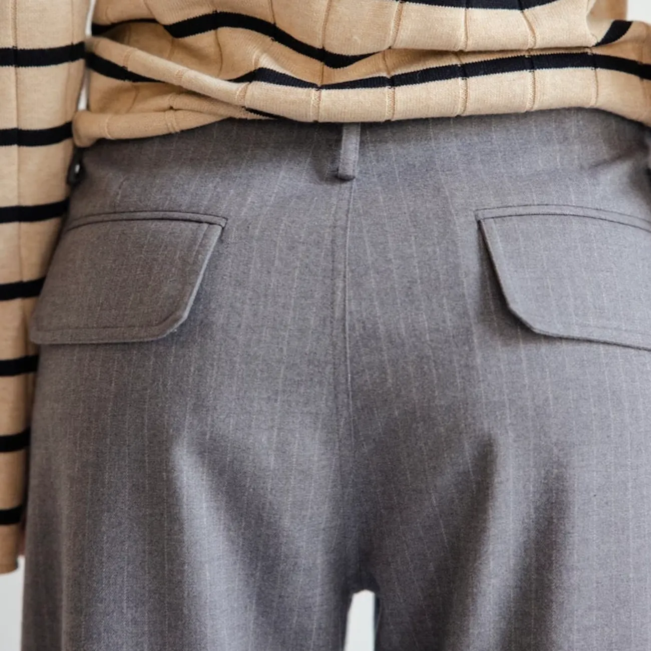 JULIE PANT GREY PINSTRIPE