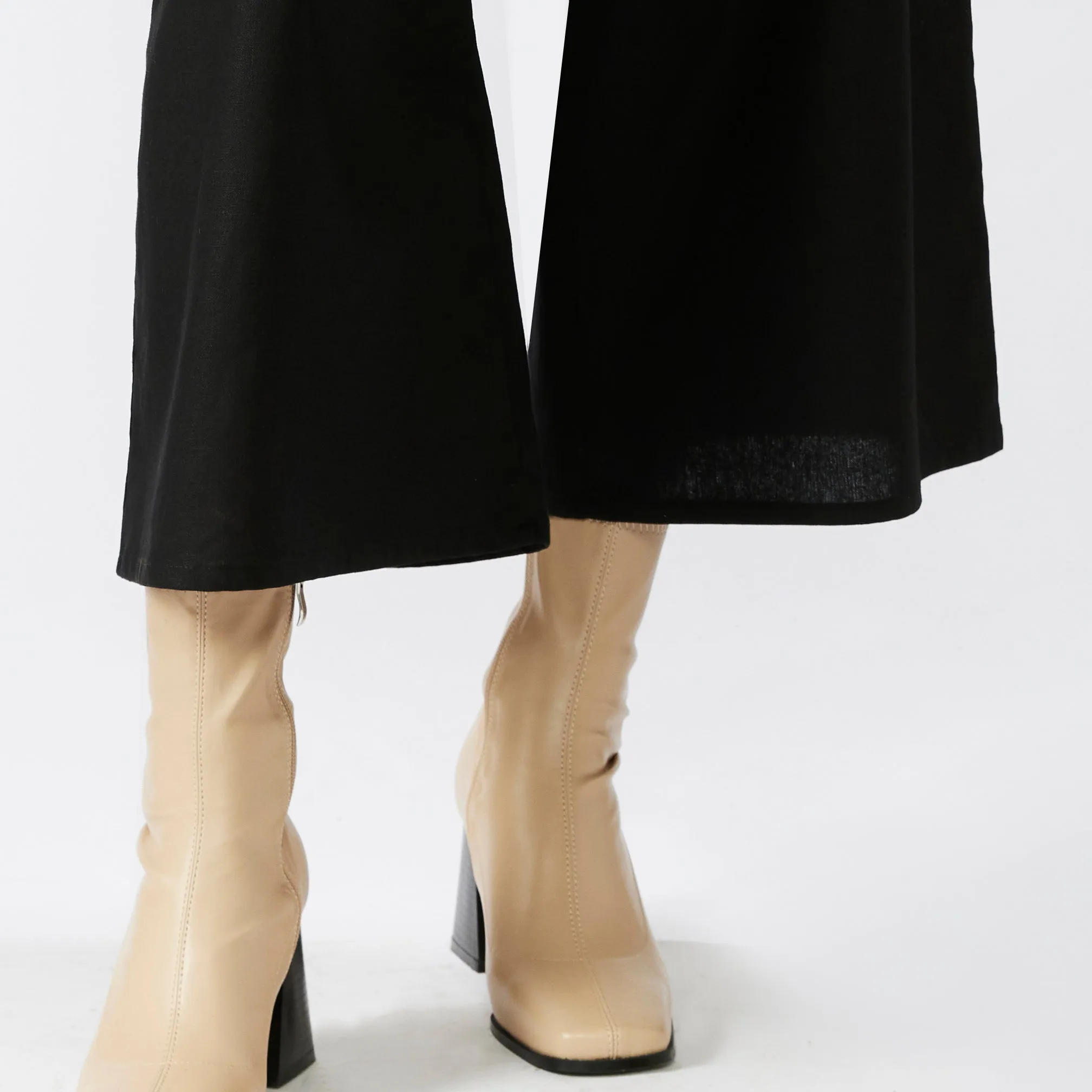 KEEGAN CLASSIC CULOTTES [ Black Linen / Cotton ]