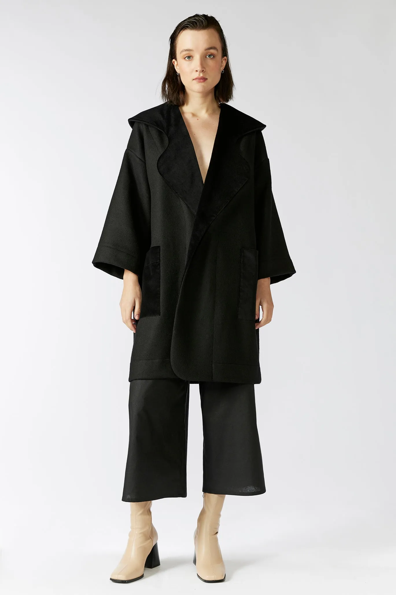 KEEGAN CLASSIC CULOTTES [ Black Linen / Cotton ]