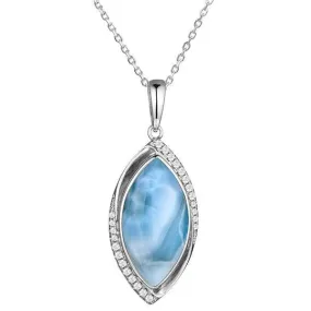 Larimar Crested Mandorla Pendant