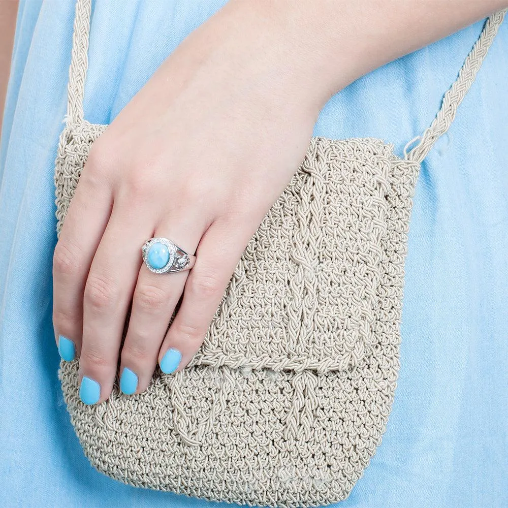 Larimar with Honu Cocktail Ring