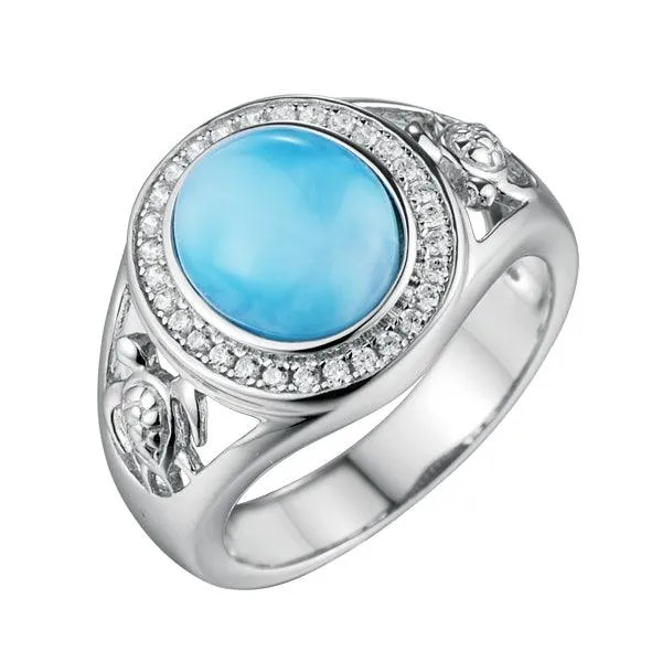 Larimar with Honu Cocktail Ring