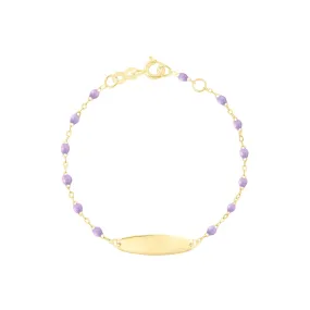 Little Gigi Lilac bracelet, Oval plaque, Yellow Gold, 5.9"