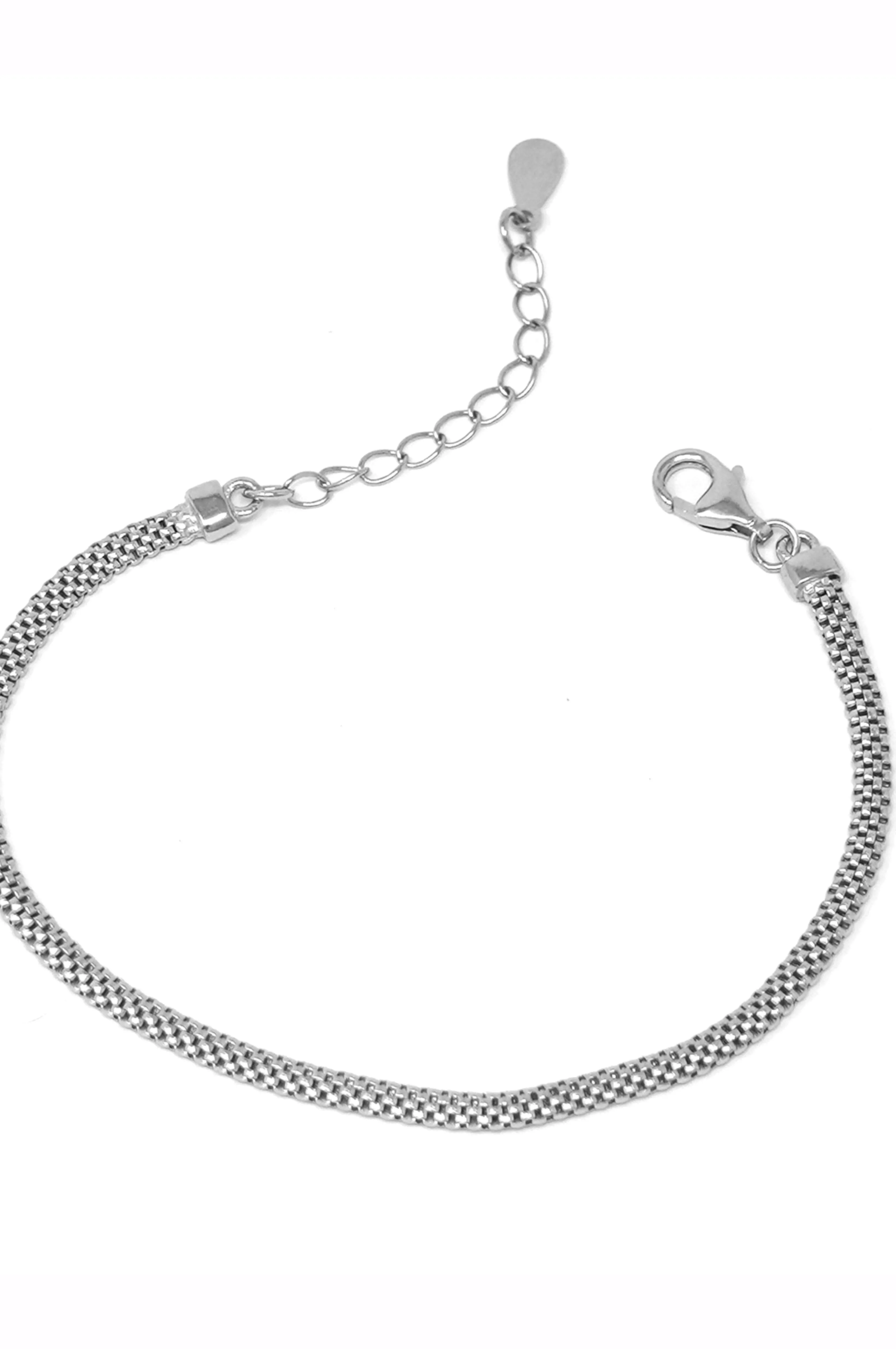 Mesh Chain Classic Sterling Silver Chain Bracelet