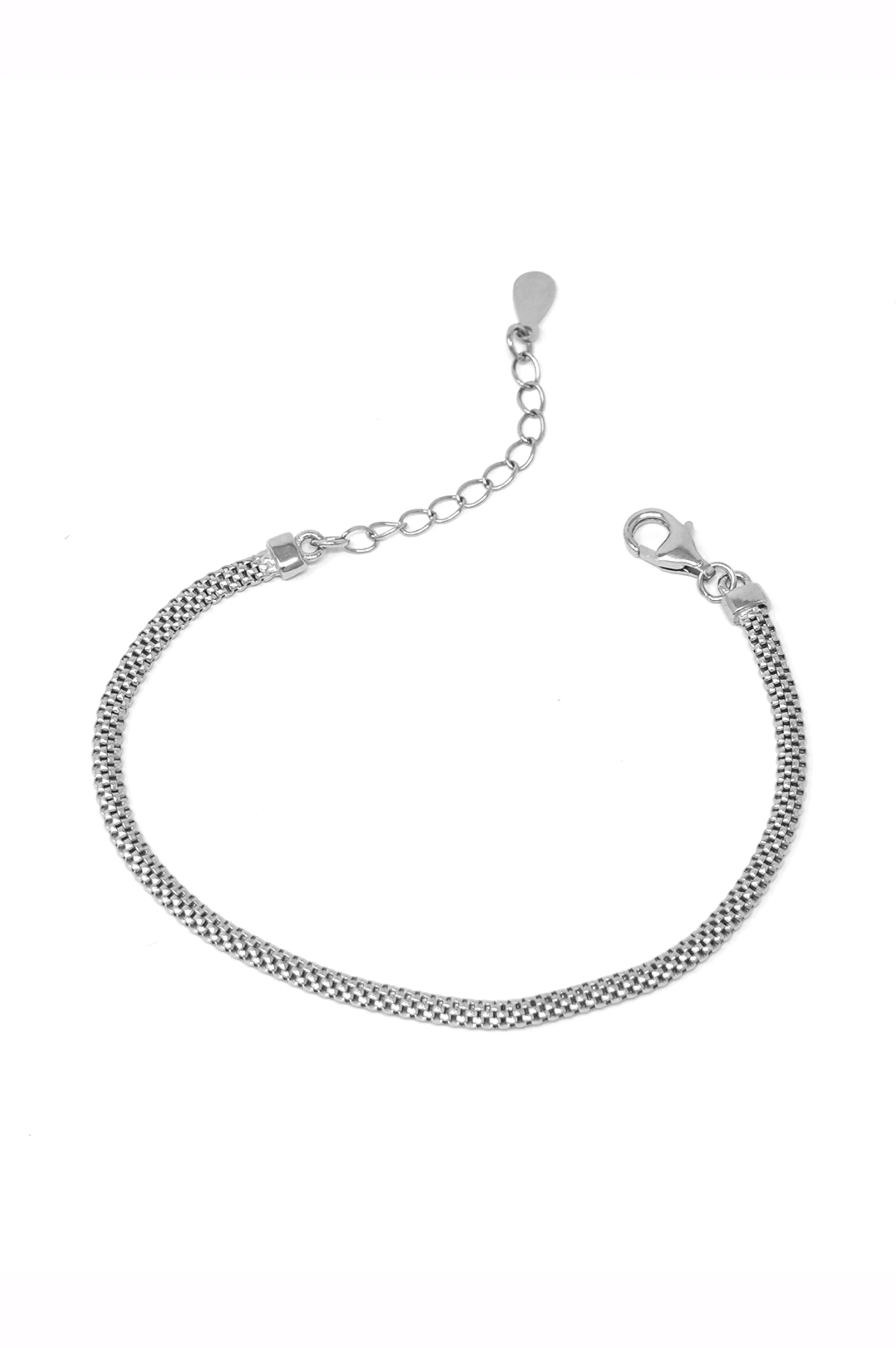 Mesh Chain Classic Sterling Silver Chain Bracelet