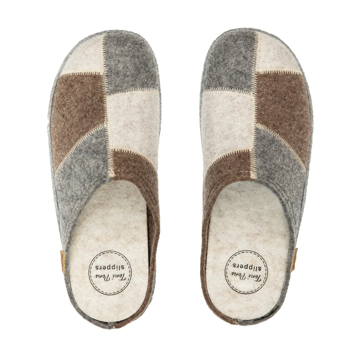 Patchwork Recycled Felt Slippers for Women - Medi-PZ