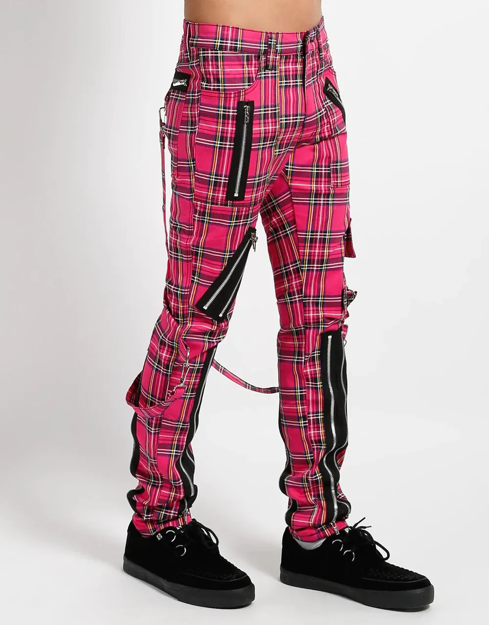 PINK PLAID BONDAGE PANT