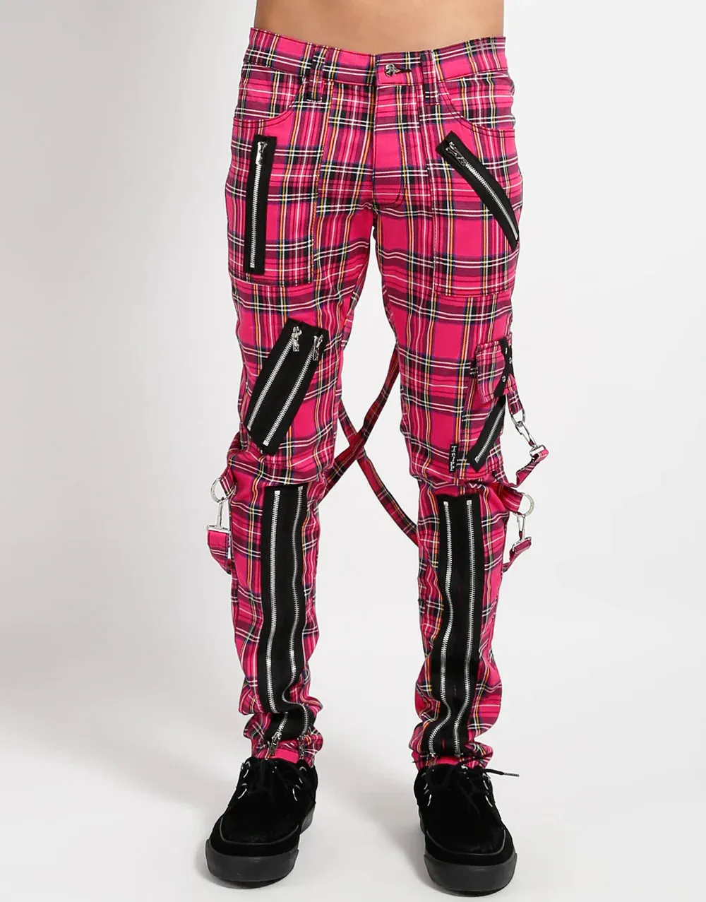 PINK PLAID BONDAGE PANT