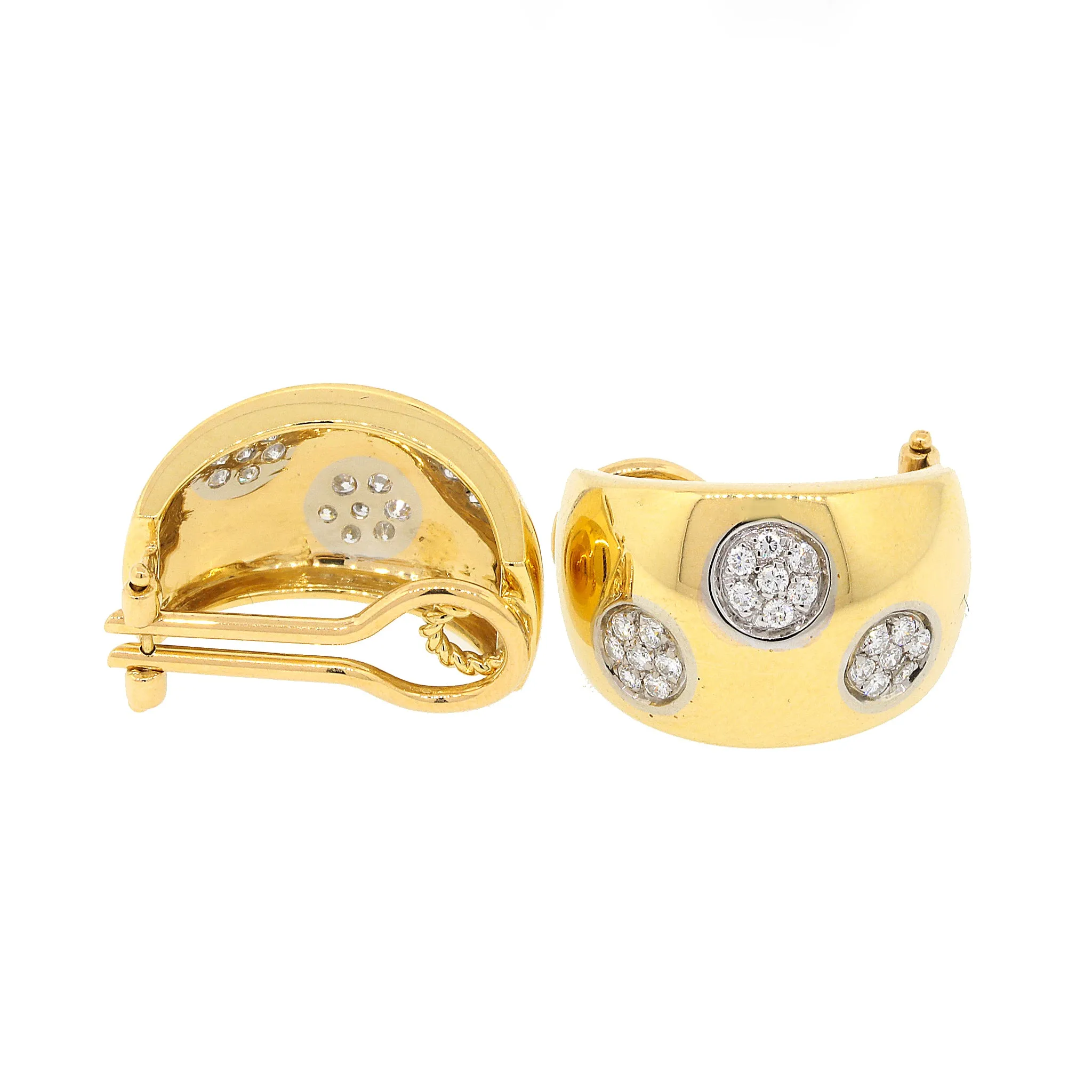 Polka Dot Diamond Clip-on Earrings