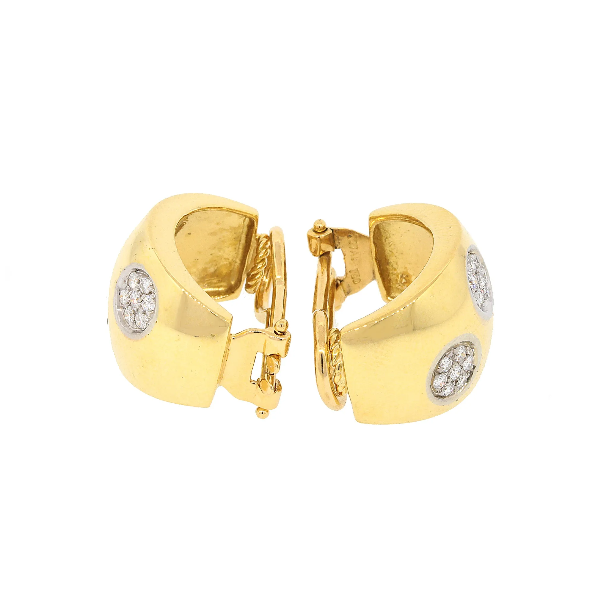 Polka Dot Diamond Clip-on Earrings