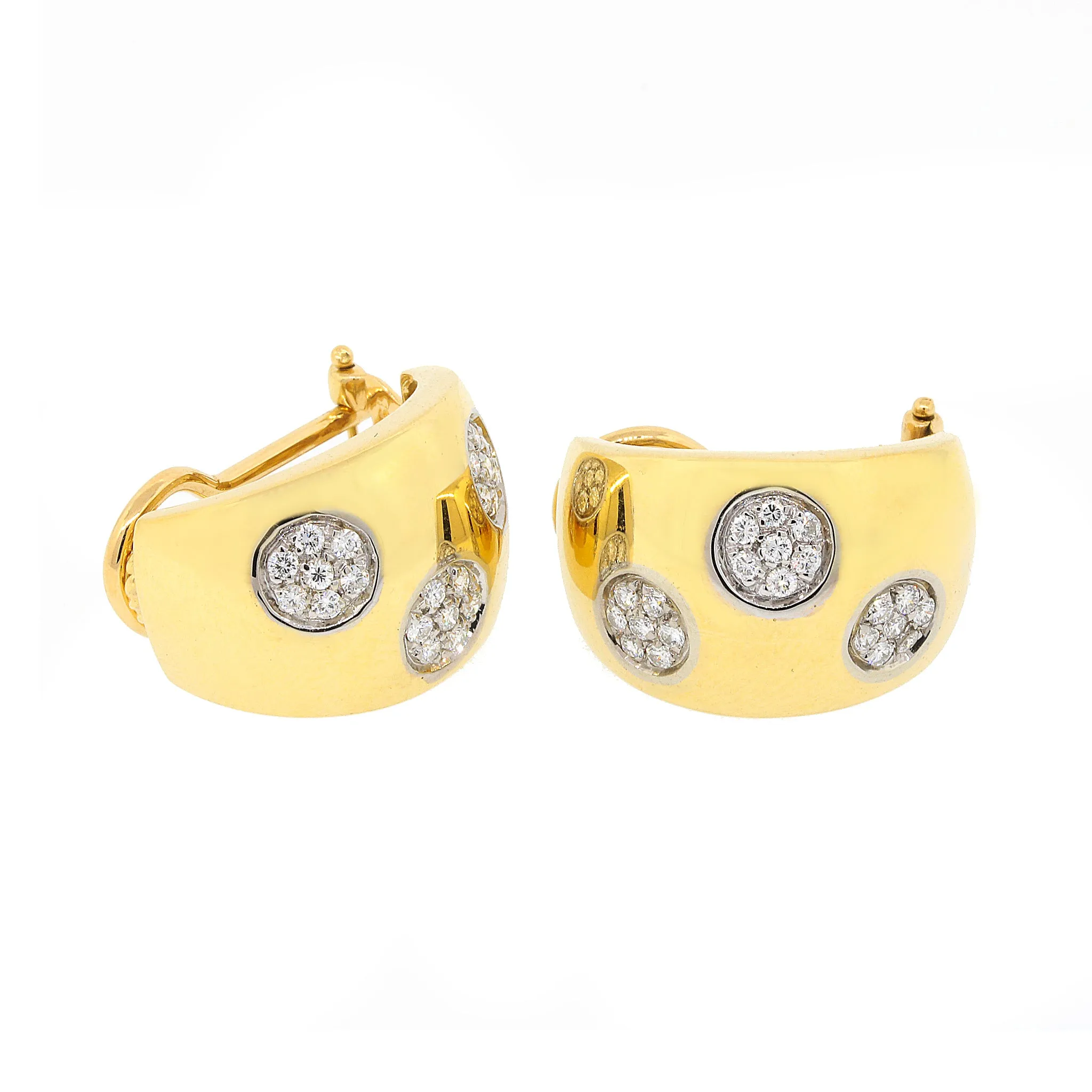 Polka Dot Diamond Clip-on Earrings