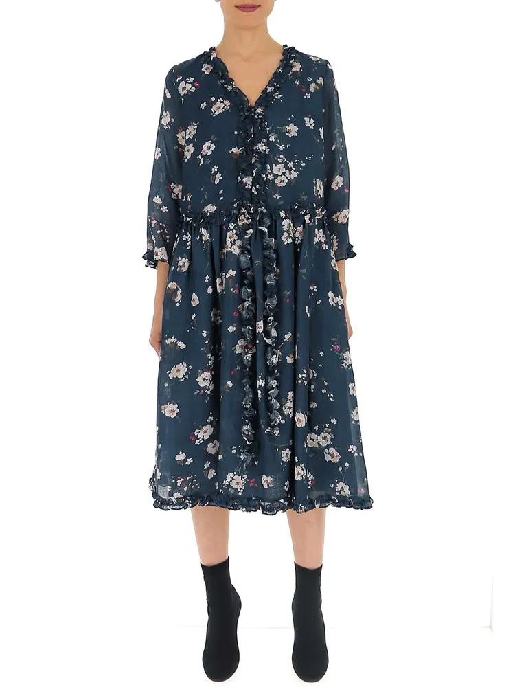 'S Max Mara Floral Print Midi Dress