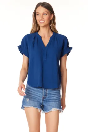 SHIRRED DOLMAN TOP