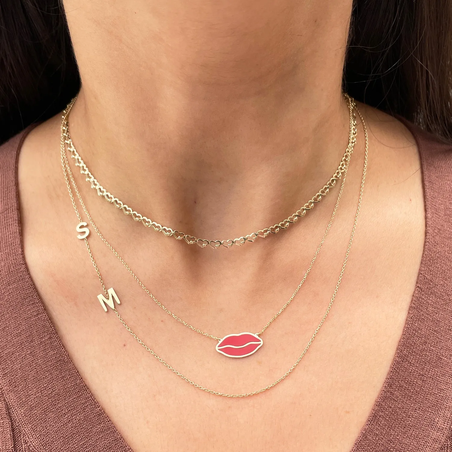 Small Single Lip Necklace