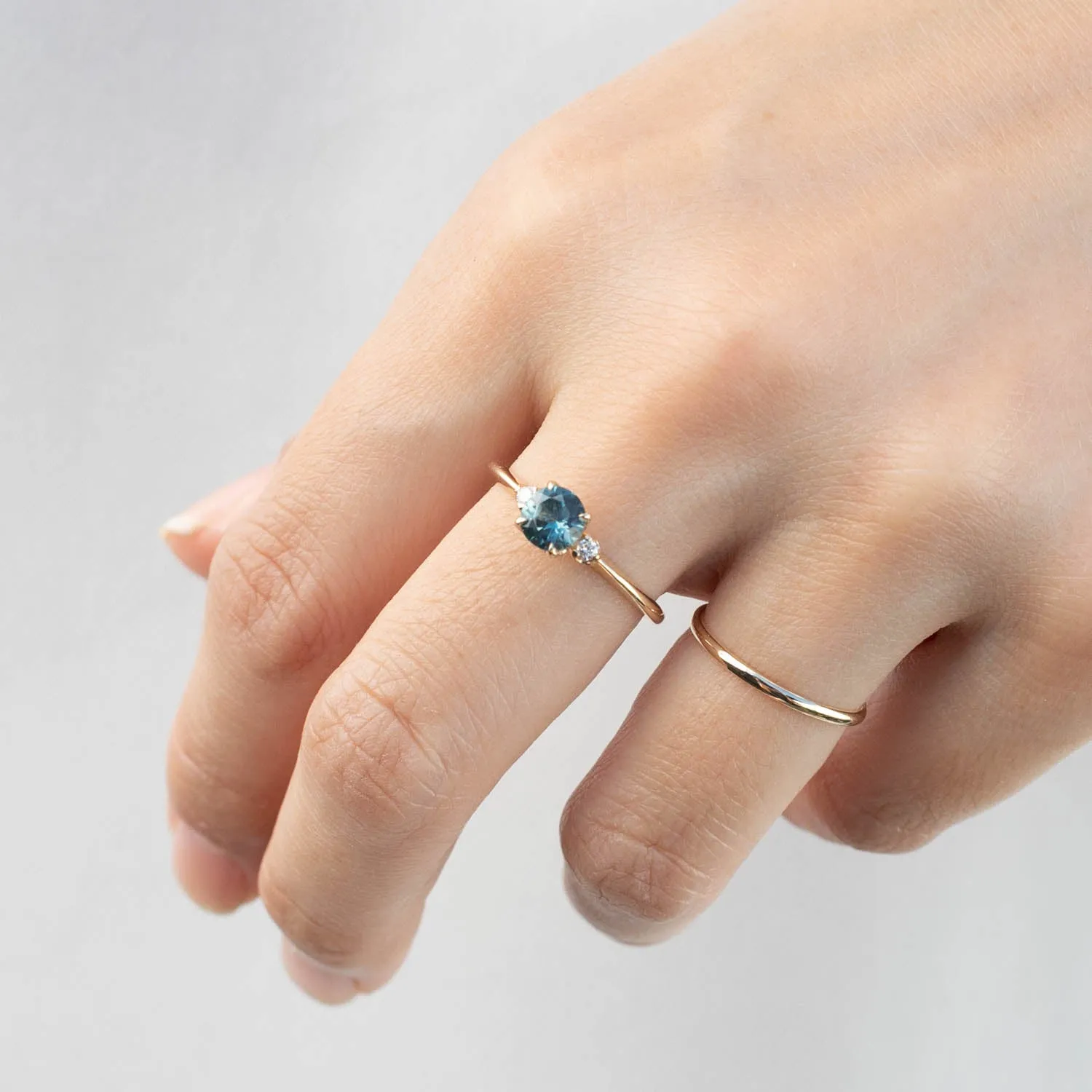 Sofia Ring - 0.89ct Teal Blue Montana Sapphire (One of a kind)