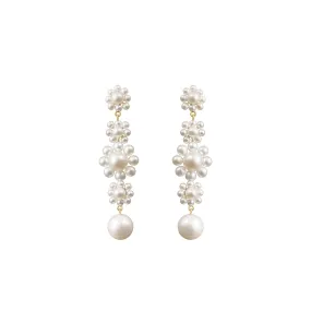 Sophie Bille Brahe - Bellis - Drop Earrings with Pearls, Yellow Gold